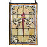 Clayre & Eef | Glaspaneel Tiffany Groen 50x1x78 cm | 5LL-6022 Clayre & Eef | Glaspaneel Tiffany Groen 50x1x78 cm | 5LL-6022
