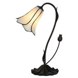 Clayre & Eef | Tiffany Tafellamp Wit ø 17x43 cm E14/max 1x25W | 5LL-6046 Clayre & Eef | Tiffany Tafellamp Wit ø 17x43 cm E14/max 1x25W | 5LL-6046