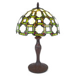 Clayre & Eef | Tiffany Tafellamp Groen, Wit ø 30x49 cm E27/max 1x60W | 5LL-6133 Clayre & Eef | Tiffany Tafellamp Groen, Wit ø 30x49 cm E27/max 1x60W | 5LL-6133