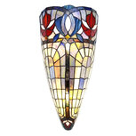 Clayre & Eef | Wandlamp Tiffany Blauw 26x15x52 cm E27/max 2x60W | 5LL-6143 Clayre & Eef | Wandlamp Tiffany Blauw 26x15x52 cm E27/max 2x60W | 5LL-6143