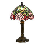 Clayre & Eef | Tiffany Tafellamp Groen, Roze ø 21x39 cm E14/max 1x25W | 5LL-6161 Clayre & Eef | Tiffany Tafellamp Groen, Roze ø 21x39 cm E14/max 1x25W | 5LL-6161