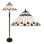 Clayre & Eef | Tiffany Vloerlamp Wit, Bruin ø 50x157 cm E27/max 2x60W | 5LL-6175 Clayre & Eef | Tiffany Vloerlamp Wit, Bruin ø 50x157 cm E27/max 2x60W | 5LL-6175