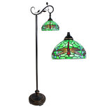 Clayre & Eef | Tiffany Vloerlamp Groen, Bruin 36x25x152 cm E27/max 1x60W | 5LL-6242 Clayre & Eef | Tiffany Vloerlamp Groen, Bruin 36x25x152 cm E27/max 1x60W | 5LL-6242