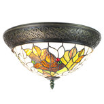 Clayre & Eef | Plafondlamp Tiffany Bruin ø 38x20 cm E14/max 2x25W | 5LL-6261 Clayre & Eef | Plafondlamp Tiffany Bruin ø 38x20 cm E14/max 2x25W | 5LL-6261