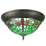 Clayre & Eef | Plafondlamp Tiffany Bruin ø 38x20 cm E14/max 2x25W | 5LL-6264 Clayre & Eef | Plafondlamp Tiffany Bruin ø 38x20 cm E14/max 2x25W | 5LL-6264