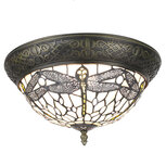 Clayre & Eef | Plafondlamp Tiffany Bruin ø 38x20 cm E14/max 2x25W | 5LL-6265 Clayre & Eef | Plafondlamp Tiffany Bruin ø 38x20 cm E14/max 2x25W | 5LL-6265
