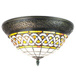 Clayre & Eef | Plafondlamp Tiffany Bruin ø 38x20 cm E14/max 2x25W | 5LL-6266 Clayre & Eef | Plafondlamp Tiffany Bruin ø 38x20 cm E14/max 2x25W | 5LL-6266