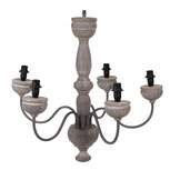 Clayre & Eef | Hanglamp Grijs ø 62x62/105 cm E14/max 5x60W | 5LMP360 Clayre & Eef | Hanglamp Grijs ø 62x62/105 cm E14/max 5x60W | 5LMP360