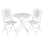 Clayre & Eef | Bistroset Bistrotafel Bistrostoel 3-delig Grijs ø 70x75 / 41x48x95 cm (2) | 5Y0128 Clayre & Eef | Bistroset Bistrotafel Bistrostoel 3-delig Grijs ø 70x75 / 41x48x95 cm (2) | 5Y0128