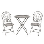 Clayre & Eef | Bistroset Bistrotafel Bistrostoel 3-delig Grijs ø 70x76 / 40x47x94 cm (2) | 5Y0693 Clayre & Eef | Bistroset Bistrotafel Bistrostoel 3-delig Grijs ø 70x76 / 40x47x94 cm (2) | 5Y0693