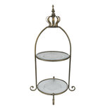 Clayre & Eef | Etagère 2 laags Bruin Goudkleurig 39x26x69 cm | 5Y0748GO Clayre & Eef | Etagère 2 laags Bruin Goudkleurig 39x26x69 cm | 5Y0748GO