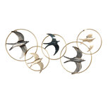 Clayre & Eef | Wanddecoratie Vogels Goudkleurig 84x3x42 cm | 5Y0786 Clayre & Eef | Wanddecoratie Vogels Goudkleurig 84x3x42 cm | 5Y0786