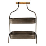 Clayre & Eef | Etagère 2 laags Grijs, Bruin 36x20x51 cm | 5Y0963 Clayre & Eef | Etagère 2 laags Grijs, Bruin 36x20x51 cm | 5Y0963