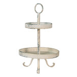 Clayre & Eef | Etagère 2 laags Beige ø 30x50 cm | 5Y1008 Clayre & Eef | Etagère 2 laags Beige ø 30x50 cm | 5Y1008