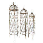 Clayre & Eef | Klimplantenrek Set 3 Groen, Bruin ø 42x166 / ø 34x146 / ø 26x126 cm | 5Y1050 Clayre & Eef | Klimplantenrek Set 3 Groen, Bruin ø 42x166 / ø 34x146 / ø 26x126 cm | 5Y1050