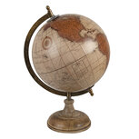 Clayre & Eef | Wereldbol Decoratie Beige, Bruin 22x22x37 cm | 64920 Clayre & Eef | Wereldbol Decoratie Beige, Bruin 22x22x37 cm | 64920