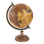 Clayre & Eef | Wereldbol Decoratie Bruin, Beige 22x22x37 cm | 64928 Clayre & Eef | Wereldbol Decoratie Bruin, Beige 22x22x37 cm | 64928