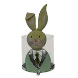 Clayre & Eef | Windlicht Konijn Groen, Wit, Roze 11x10x22 cm | 64995 Clayre & Eef | Windlicht Konijn Groen, Wit, Roze 11x10x22 cm | 64995
