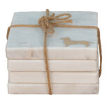 Clayre & Eef | Onderzetters voor Glazen Set 4 Wit 10x10x1 cm | 65053 Clayre & Eef | Onderzetters voor Glazen Set 4 Wit 10x10x1 cm | 65053