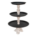 Clayre & Eef | Etagère 3 laags Zwart ø 43x62 cm | 65101 Clayre & Eef | Etagère 3 laags Zwart ø 43x62 cm | 65101