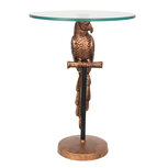 Clayre & Eef | Bijzettafel Papegaai Bruin ø 38x53 cm | 6AL0059 Clayre & Eef | Bijzettafel Papegaai Bruin ø 38x53 cm | 6AL0059