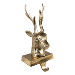 Clayre & Eef | Haak Kerstsok Rendier Goudkleurig 10x10x21 cm | 6AL0066 Clayre & Eef | Haak Kerstsok Rendier Goudkleurig 10x10x21 cm | 6AL0066