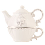 Clayre & Eef | Tea for One Beige 18x12x16 cm / 400 ml | 6CE0371 Clayre & Eef | Tea for One Beige 18x12x16 cm / 400 ml | 6CE0371