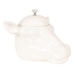Clayre & Eef | Voorraadpot Deksel Koe Wit 25x24x20 cm | 6CE1042 Clayre & Eef | Voorraadpot Deksel Koe Wit 25x24x20 cm | 6CE1042