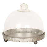 Clayre & Eef | Stolp Grijs Transparant ø 16x15 cm | 6GL2492 Clayre & Eef | Stolp Grijs Transparant ø 16x15 cm | 6GL2492