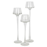Clayre & Eef | Glazen Theelichthouder Set van 3 Transparant ø 6x35 / ø 6x30 / ø 6x25 cm | 6GL2912 Clayre & Eef | Glazen Theelichthouder Set van 3 Transparant ø 6x35 / ø 6x30 / ø 6x25 cm | 6GL2912