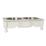 Clayre & Eef | Voerbak Hond Kat Beige 41x22x12 cm / 2x500 ml | 6H0769 Clayre & Eef | Voerbak Hond Kat Beige 41x22x12 cm / 2x500 ml | 6H0769