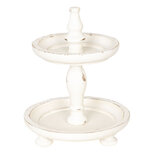 Clayre & Eef | Etagère 2 laags Wit ø 20x25 cm | 6H1730 Clayre & Eef | Etagère 2 laags Wit ø 20x25 cm | 6H1730