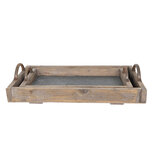 Clayre & Eef | Decoratief Dienblad Set van 2 Bruin, Grijs 66x37x15 cm / 55x28x12 cm | 6H1735 Clayre & Eef | Decoratief Dienblad Set van 2 Bruin, Grijs 66x37x15 cm / 55x28x12 cm | 6H1735