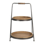Clayre & Eef | Etagère 2 laags Bruin 33x32x51 cm | 6H1918 Clayre & Eef | Etagère 2 laags Bruin 33x32x51 cm | 6H1918
