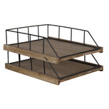 Clayre & Eef | Brievenhouder set van 2 Bruin, Zwart 27x31x17cm | 6H1979 Clayre & Eef | Brievenhouder set van 2 Bruin, Zwart 27x31x17cm | 6H1979