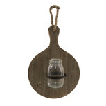 Clayre & Eef | Glazen Vaasjes in Houder Broodplank Bruin 27x13x38 cm | 6H2117 Clayre & Eef | Glazen Vaasjes in Houder Broodplank Bruin 27x13x38 cm | 6H2117