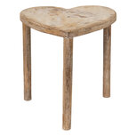 Clayre & Eef | Bijzettafel Hart Wit, Bruin 38x30x40 cm | 6H2154L Clayre & Eef | Bijzettafel Hart Wit, Bruin 38x30x40 cm | 6H2154L