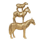Clayre & Eef | Decoratie Beeld Landelijke dieren Goudkleurig 30x8x40 cm | 6PR2854 Clayre & Eef | Decoratie Beeld Landelijke dieren Goudkleurig 30x8x40 cm | 6PR2854