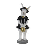 Clayre & Eef | Decoratie Beeld Konijn Zwart, Wit 7x7x20 cm | 6PR3573 Clayre & Eef | Decoratie Beeld Konijn Zwart, Wit 7x7x20 cm | 6PR3573