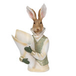 Clayre & Eef | Decoratie Beeld Konijn Groen, Bruin, Beige 16x13x30 cm | 6PR3593 Clayre & Eef | Decoratie Beeld Konijn Groen, Bruin, Beige 16x13x30 cm | 6PR3593