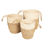 Clayre & Eef | Opbergmanden Set van 3 Beige ø 40x46 cm | 6RO0443 Clayre & Eef | Opbergmanden Set van 3 Beige ø 40x46 cm | 6RO0443