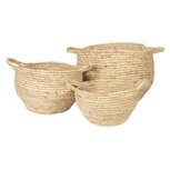 Clayre & Eef | Opbergmanden Set van 3 Beige ø 30x31 cm | 6RO0472 Clayre & Eef | Opbergmanden Set van 3 Beige ø 30x31 cm | 6RO0472
