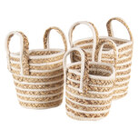 Clayre & Eef | Opbergmanden Set van 3 Beige, Bruin ø21x20 cm | 6RO0514 Clayre & Eef | Opbergmanden Set van 3 Beige, Bruin ø21x20 cm | 6RO0514