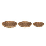 Clayre & Eef | Opbergmanden Set van 3 Bruin ø 40x6 / ø 35x6 / ø 30x6 cm | 6RO0594 Clayre & Eef | Opbergmanden Set van 3 Bruin ø 40x6 / ø 35x6 / ø 30x6 cm | 6RO0594