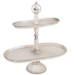 Clayre & Eef | Etagère 2 laags Wit 47x24x50 cm | 6Y2203 Clayre & Eef | Etagère 2 laags Wit 47x24x50 cm | 6Y2203