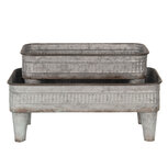 Clayre & Eef | Decoratief Dienblad Set van 2 Grijs 38x20x15 / 31x17x14 cm | 6Y3734 Clayre & Eef | Decoratief Dienblad Set van 2 Grijs 38x20x15 / 31x17x14 cm | 6Y3734