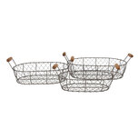 Clayre & Eef | Opbergmanden Set van 3 Bruin 42x27x15 cm | 6Y3769 Clayre & Eef | Opbergmanden Set van 3 Bruin 42x27x15 cm | 6Y3769