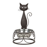 Clayre & Eef | Voerbak Hond Kat Bruin ø 19x32 cm / 500 ml | 6Y3803 Clayre & Eef | Voerbak Hond Kat Bruin ø 19x32 cm / 500 ml | 6Y3803