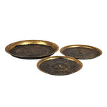 Clayre & Eef | Decoratief Dienblad Goudkleurig ø 50x3 / ø 40x3 / ø 36x2 cm | 6Y4498 Clayre & Eef | Decoratief Dienblad Goudkleurig ø 50x3 / ø 40x3 / ø 36x2 cm | 6Y4498
