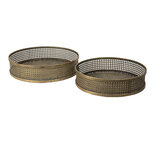 Clayre & Eef | Decoratief Dienblad Set van 2 Koperkleurig ø 45x10 / ø 40x10 cm | 6Y4547 Clayre & Eef | Decoratief Dienblad Set van 2 Koperkleurig ø 45x10 / ø 40x10 cm | 6Y4547